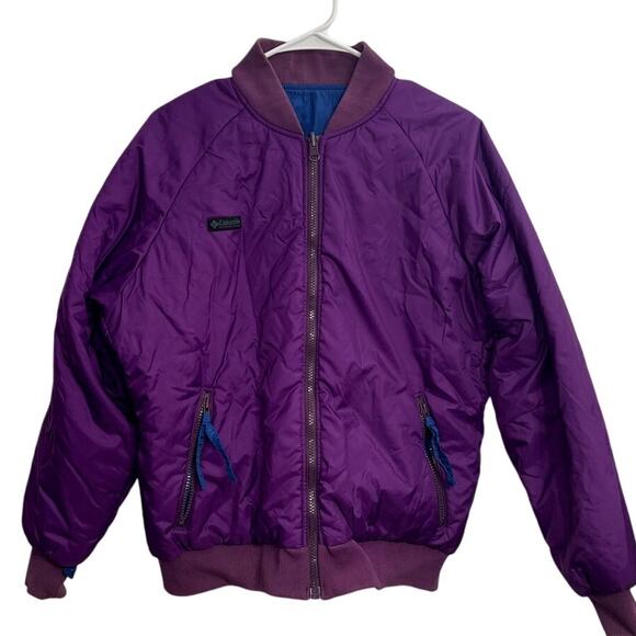 Columbia Other - Vintage 90s Reversible Purple and Blue Columbia Bomber Jacket Size L Gorpcore